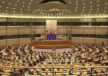 De vergaderzaal van het Europese Parlement