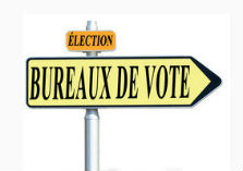 Pijl naar een Frans stembureau