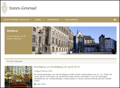 Homepage Staten-Generaal