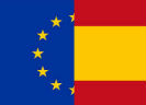 Half Europese half Spaanse vlag
