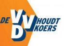 Logo VVD met de tekst 'De VVD houdt koers