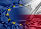 Europese vlag in Poolse vlag overgaand