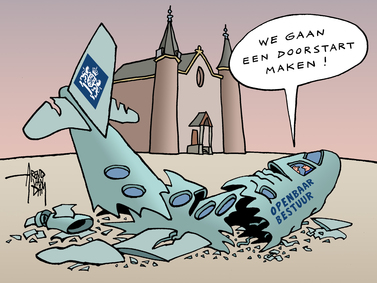 Cartoon openbaar bestuur Hofvijver augustus 2021