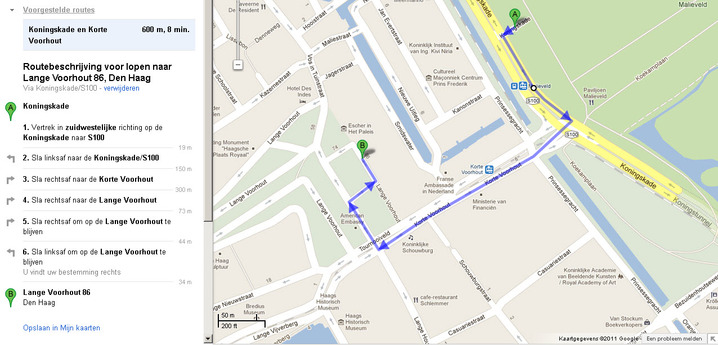 Route Malieveld - MI