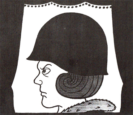 Koningin Beatrix met helm