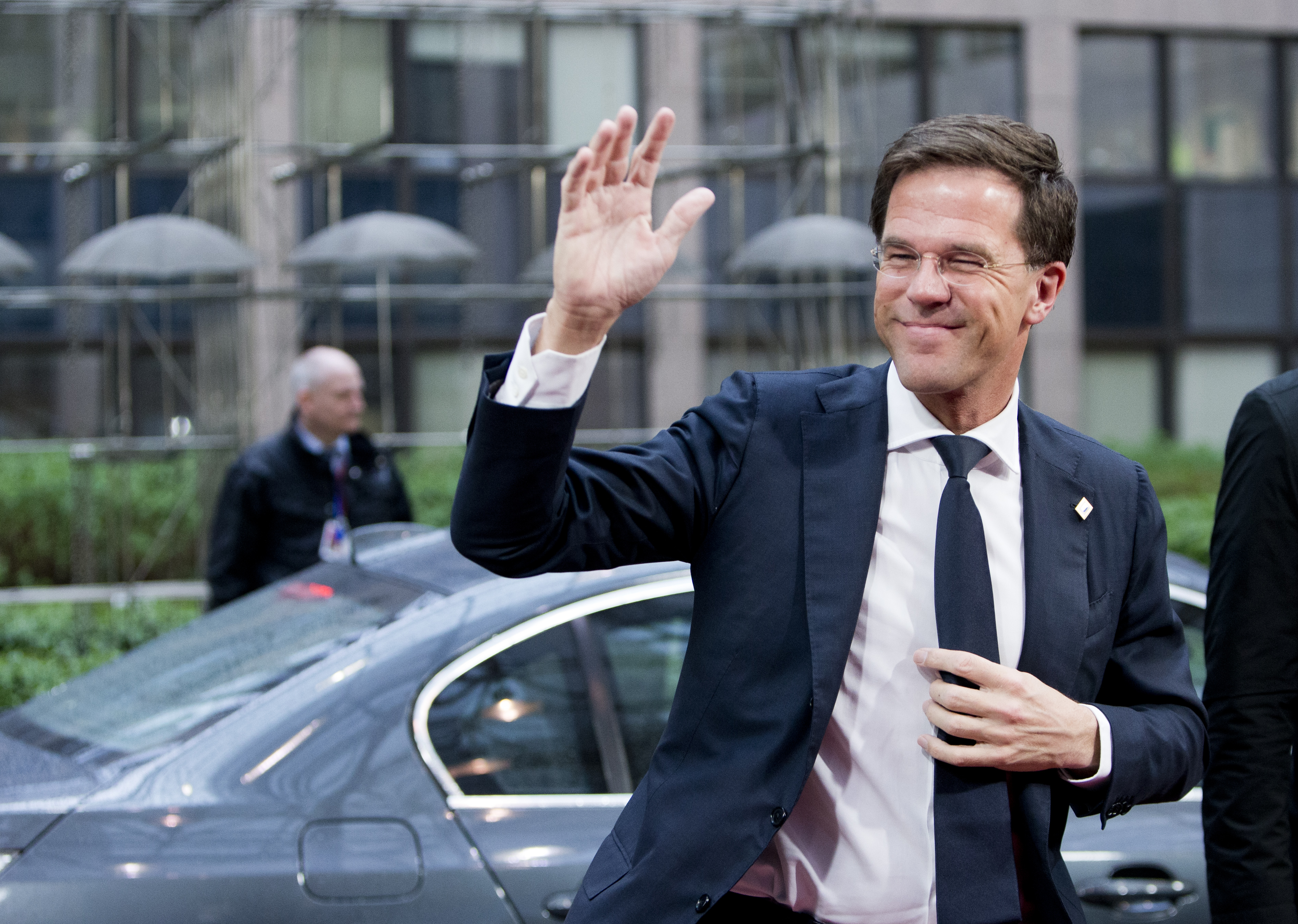 Mark RUTTE komt aan bij de Europese Raad