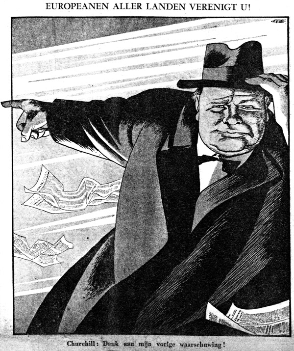 Churchill met wijzende vinger