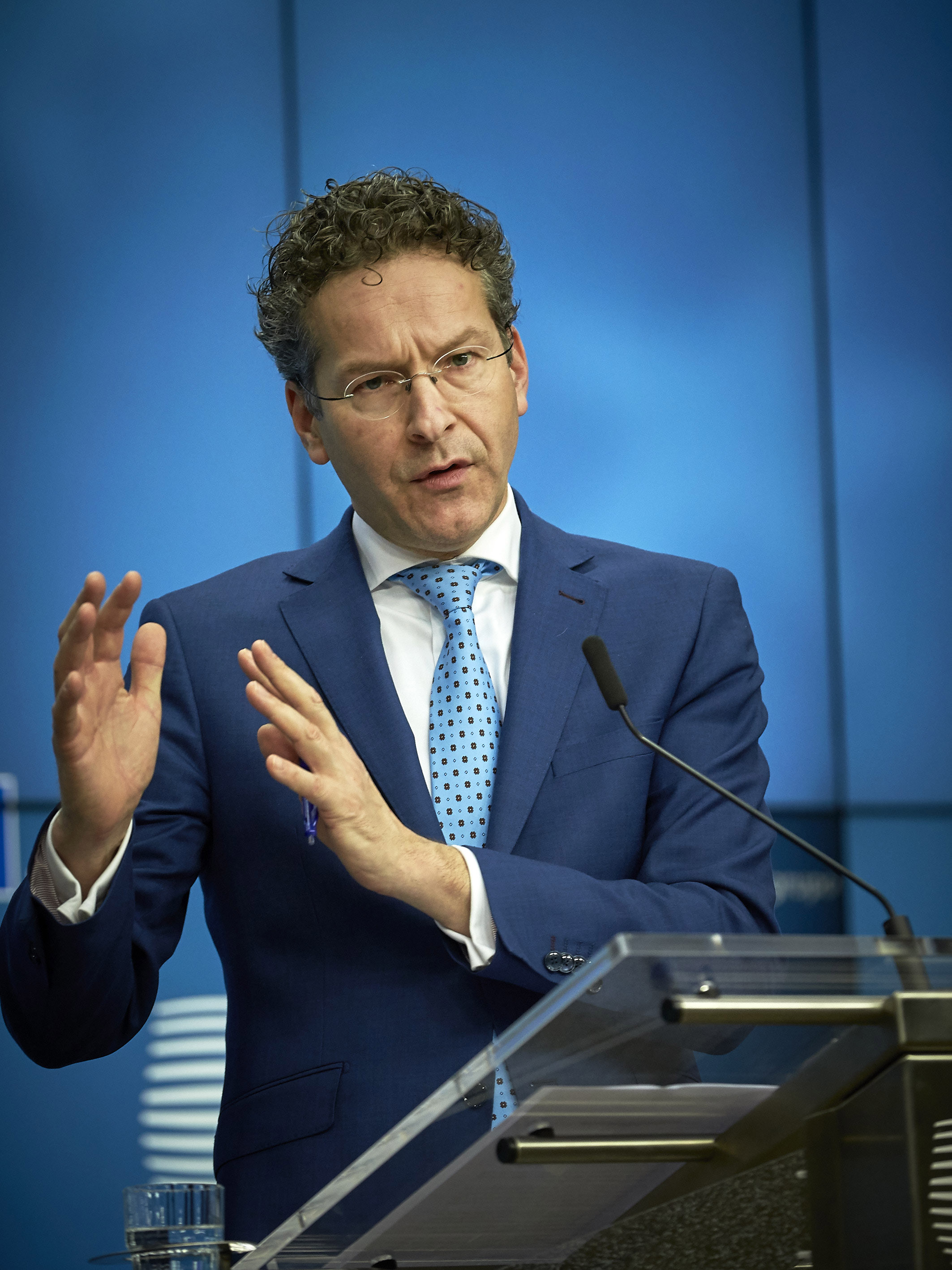 Dijsselbloem tijdens vergadering eurogroep