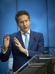 Jeroen Dijsselbloem tijdens vergadering eurogroep