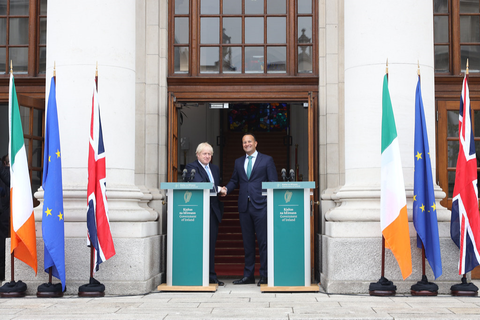 Boris Johnson en Leo Varadkar