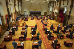 Eerste Kamer in de Ridderzaal