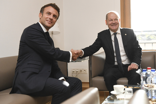 Emmanuel Macron en Olaf Scholz