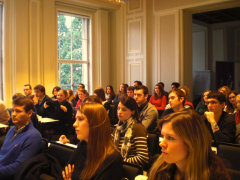 Deelnemers aan het debat in Maastricht op 1 december 2010