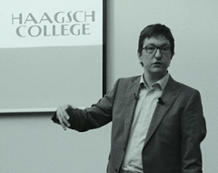 Martin Visser bij het Haagsch College