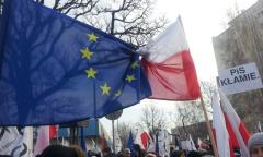 Europese en Poolse vlag