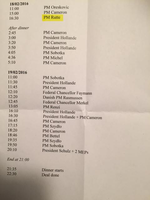 Tusk Schedule