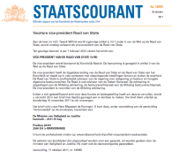 Vacature vice-president Raad van State