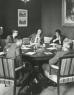 Kabinetsformatie 1977. De klok rond: Van Agt, Terlouw, Toussaint, Tjeenk Willink, notulist, Van Thijn, Den Uyl. [IISG / Nick Morelis]